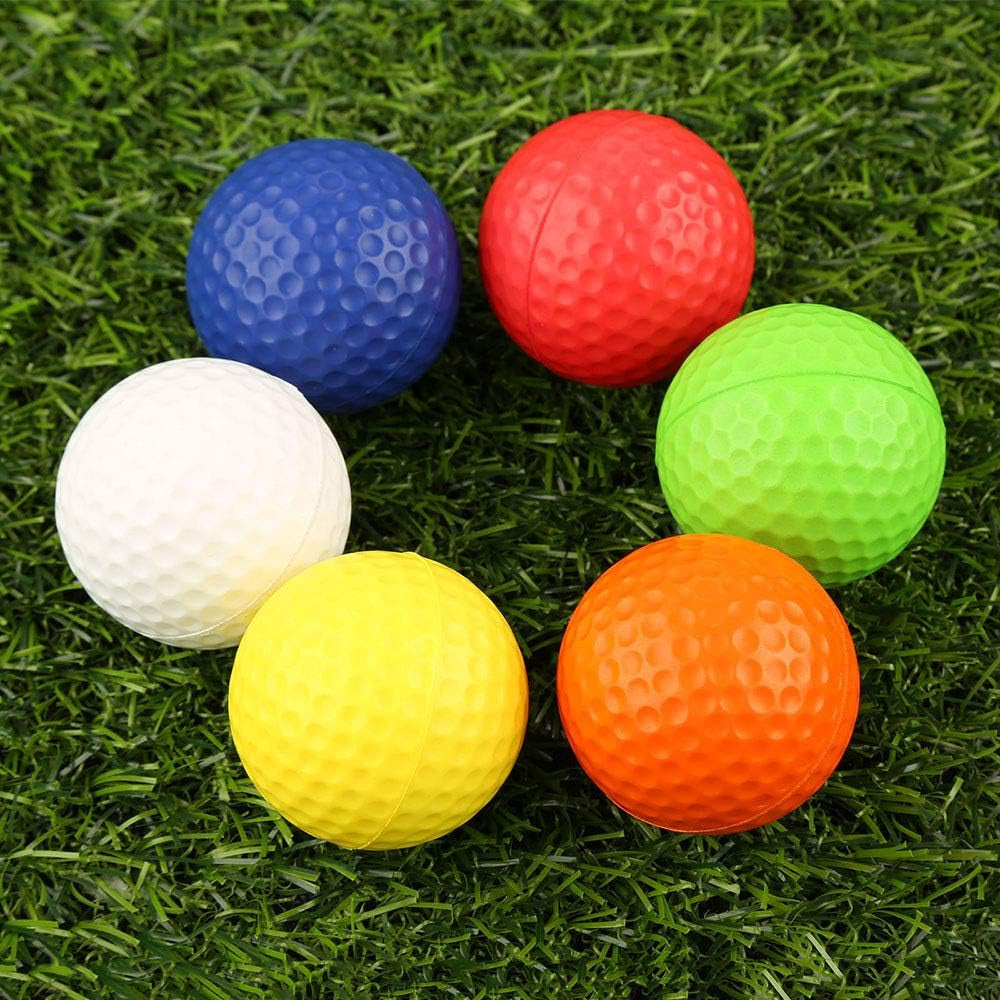 12PCS Foam Practice Golf Balls,Foam Golf Practice Balls,Practice Golf Balls,Foam Practice Golf Balls Yellow Green Orange Golf Training Balls Outdoor,Pink